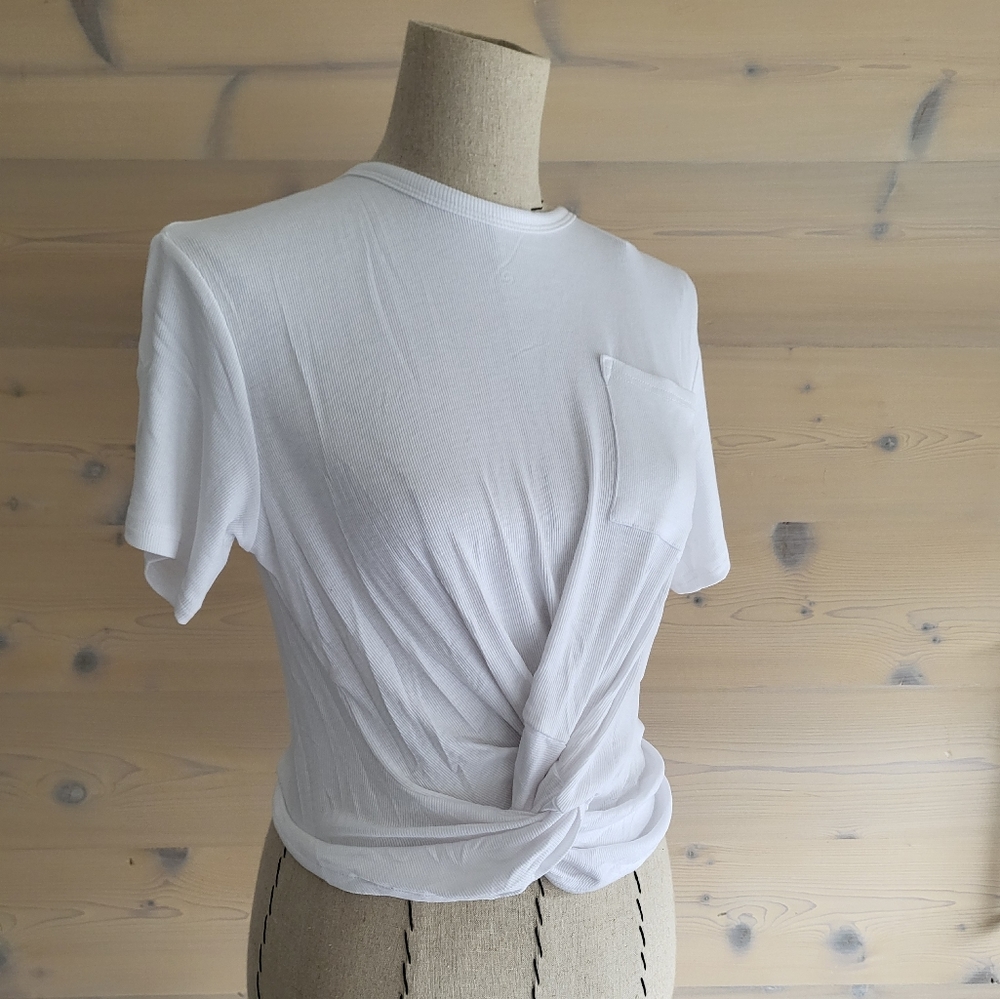 NWT Olivaceous Cropped Rayon Wrap Tee T Shirts Bulk Set of 3 sizes S M L - Picture 2 of 14